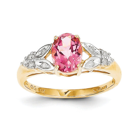 14k Pink Tourmaline & Diamond Ring Y8596PT - shirin-diamonds
