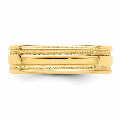 14k Yellow Gold Heavy Comfort Fit Fancy Band YB104H
