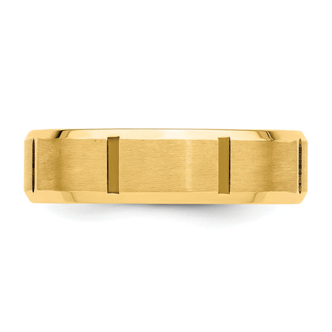 14k Yellow Gold Heavy Comfort Fit Fancy Band YB116H