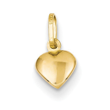 14k Small Hollow Heart Charm YC1063 - shirin-diamonds
