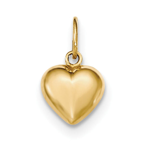 14k Polished Puffed Heart Pendant YC1211 - shirin-diamonds
