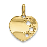 14k Childrens Heart with Pawprints Pendant YC1293 - shirin-diamonds