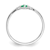 14K White Gold Emerald Birthstone Heart Ring YC416