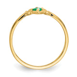 14K Emerald Birthstone Heart Ring YC428