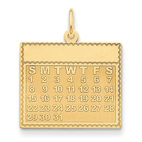 14k Sunday the First Day Calendar Pendant YC461 - shirin-diamonds
