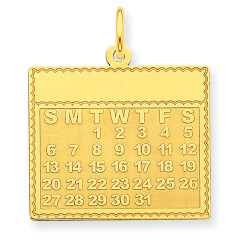 14k Tuesday the First Day Calendar Pendant YC463 - shirin-diamonds