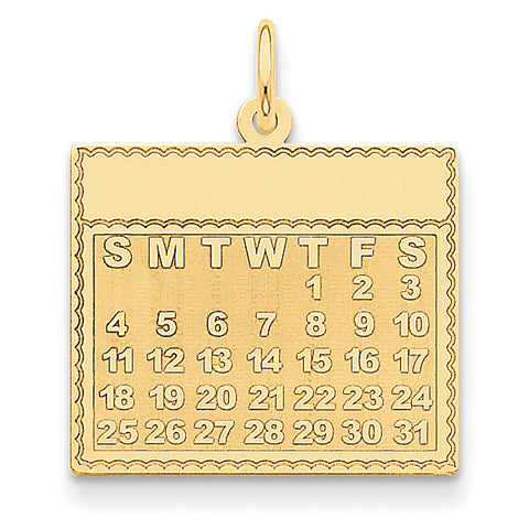14k Thursday the First Day Calendar Pendant YC465 - shirin-diamonds