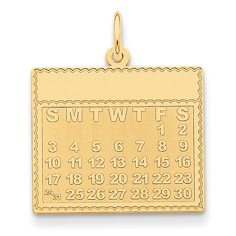 14k Friday the First Day Calendar Pendant YC466 - shirin-diamonds