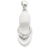 14K White Gold Diamond Sandal Pendant YC866 - shirin-diamonds