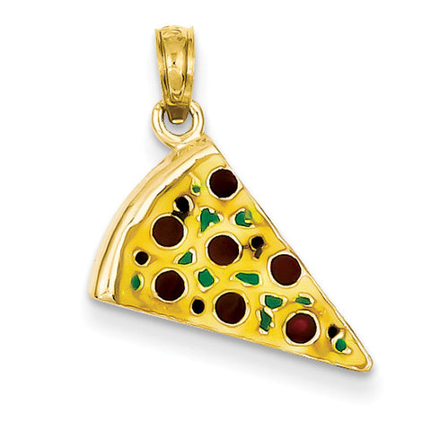 14k Enameled Pizza Slice Pendant YC880 - shirin-diamonds