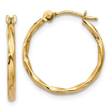 14k Twist Hoop Earrings YE1500 - shirin-diamonds