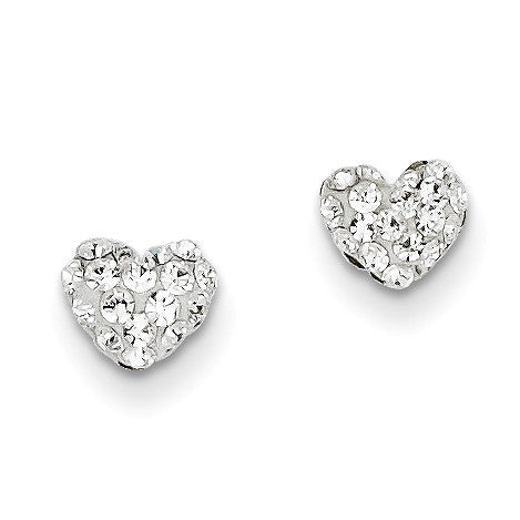 14k Crystal 6mm Heart Post Earrings YE1547 - shirin-diamonds