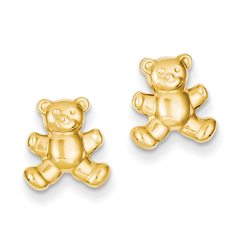 14k Teddy Bear Post Earrings YE1648 - shirin-diamonds