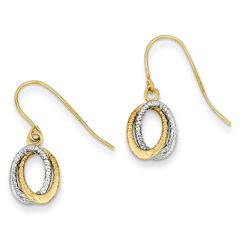 14k Two-tone Fancy Dangle Earrings YE1661 - shirin-diamonds
