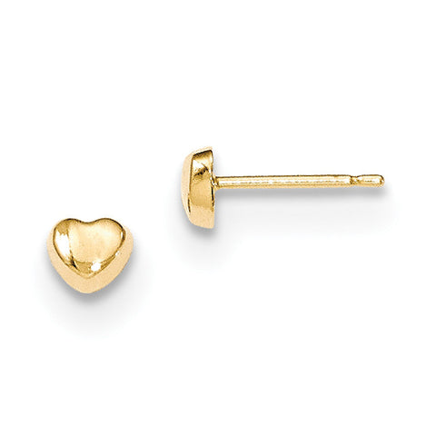 14k Polished Heart Post Earrings YE1739 - shirin-diamonds