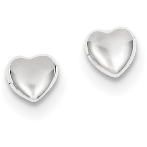 14k White Gold Heart Earrings YE300W - shirin-diamonds