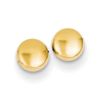 14k Polished Half Ball Post Earrings YE314 - shirin-diamonds