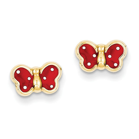 14k Enameled Butterfly Earrings YE594 - shirin-diamonds