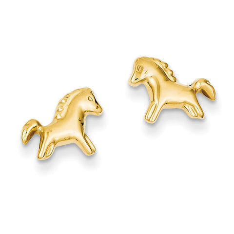 14k Pony Earrings YE598 - shirin-diamonds