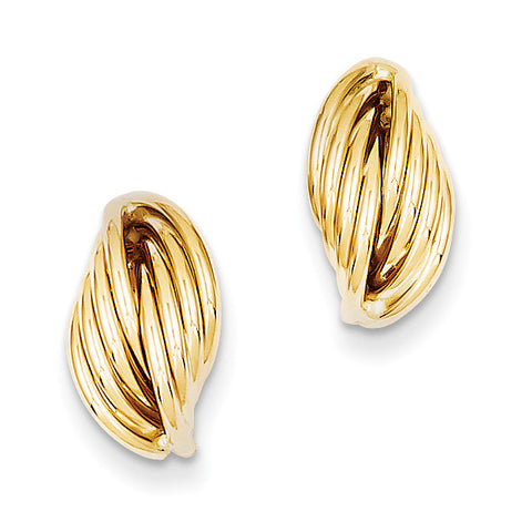 14k Polished Fancy Post Earrings Z362 - shirin-diamonds