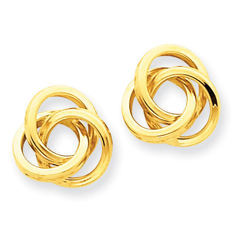 14k Polished Love Knot Post Earrings Z369 - shirin-diamonds