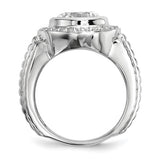 Sterling Silver Rhodium-plated Mens CZ Ring